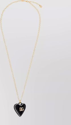 Dolce & Gabbana glass and brass heart pendant necklace