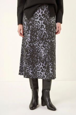 Roman Leopard Print Midi Skirt