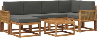 vidaXL Conjunto De Sof&aacute;s De Exterior 7 Uds. Natural Y Antracita Vidaxl