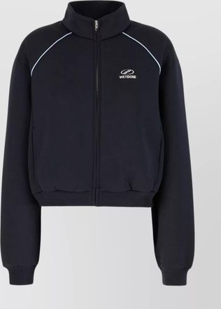 We11done high collar sweatshirt ribbed cuffs