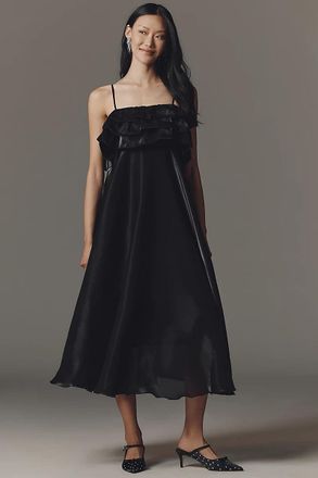 Bl^nk London Manouk Smocked Midi Dress