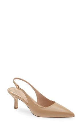 Cole Haan Hansell Slingback Pointed Toe Pump in Ch Tuscan Sand Leather at Nordstrom, Size 10.5