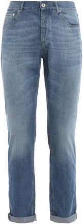 Brunello Cucinelli Light Denim Straight-Leg Jeans, Brand Size 62 (US Size 46)