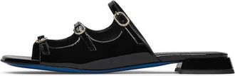 Loriblu Zwarte lak sandaal met bandjes - Dames - Sandalen - Zwart - 36 EU - Schoenen