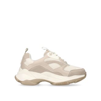 Kurt Geiger Womens Lila Lace Up Sneakers - White Fabric - Size UK 5