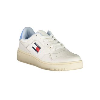 Tommy Hilfiger Logo-Embellished Leather-Blend Sneakers - White