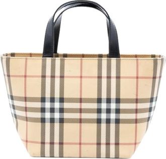 Burberry Pre-owned Tote Bags, female, Beige, Size: ONE SIZE Pre-owned Canvas Tote Bag