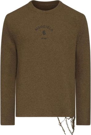 Maison Margiela Truien & Vesten, Heren, Bruin, XL, Wol, Crew-neck Trui