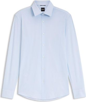 BOSS Slim-fit shirt in printed performance-stretch jersey