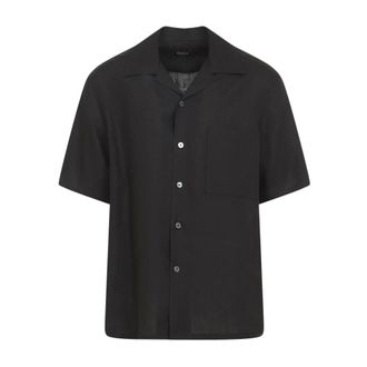 Ermenegildo Zegna Short Sleeve Shirts, male, Black, Size: M Uhx30A3.Scp5 Shirt