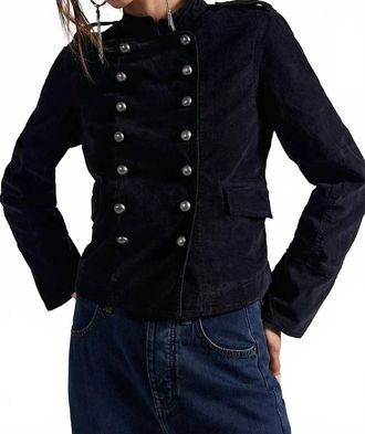 Free People Lotty Velvet Jacket In Black
