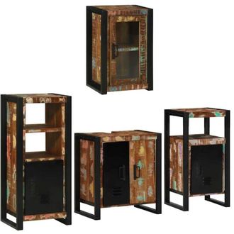 vidaXL Juego De Muebles De Ba&ntilde;o 4 Pcs Madera Reciclada Maciza Vidaxl