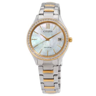 Citizen Eco-Drive Crystal Mother of Pearl Dial Ladies Watch EO1188-56D