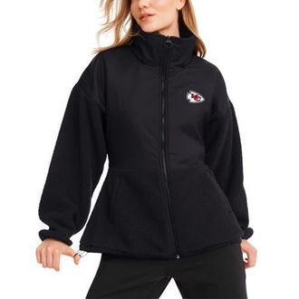 DKNY Womens DKNY Sport Black Kansas City Chiefs Drew Mixed Media Full-Zip Jacket at Nordstrom, Size X-Large
