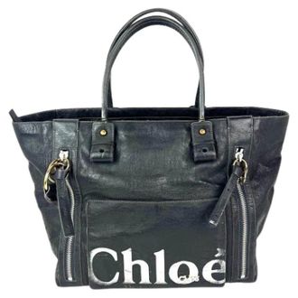Chlo&eacute; Bolso Tote de Piel Negra con Logo Eclipse Pre-owned - Pre-owned - Mujer - Negro - ONE SIZE