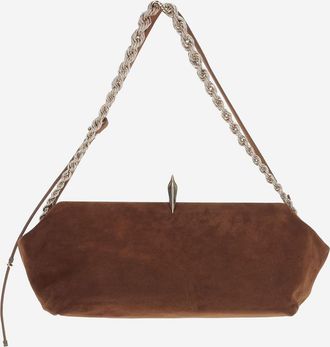 Benedetta Bruzziches Womens Sophia Suede Leather Bag Brown Shoulder
