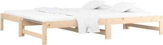 vidaXL Pull-out Day Bed without Mattress 2x(90x200) cm Solid Wood Pine vidaXL