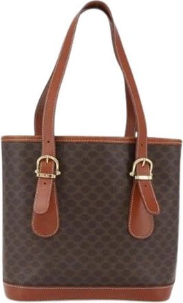 Celine Pre-owned Vintage macadam handtas - Dames - Vintage Tas - Bruin - ONE Size - Leer - Vintage