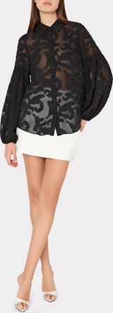 Milly Scroll Button Up Top In Black
