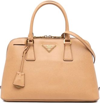 Prada Borsa a tracolla Lux Promenade media in pelle Saffiano 2010-2025 - Marrone
