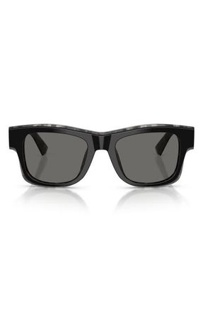 Dolce & Gabbana 52mm Square Sunglasses in Black On Grey Havana /Grey at Nordstrom