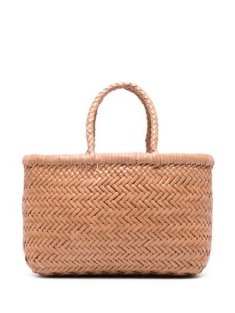 Dragon Diffusion Flat Gora leather tote bag - Neutrals