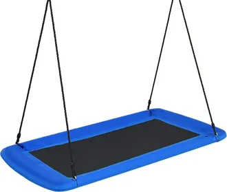 Costway Costway - Columpio De Nido Columpio Colgante Para Ni&ntilde;o Cuerda Ajustable De 100-180 Cm Carga Hasta 315 Kg Para Jard&iacute;n Interior Exterior (azul)