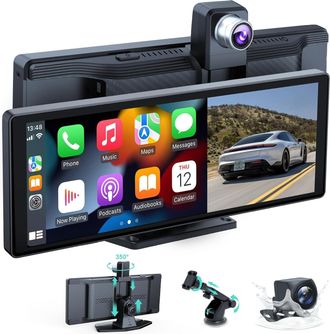 OEM Radio Inal&aacute;mbrica Para Coche, Sistema De Audio Port&aacute;til Para Coche De 10,26 Pulgadas, Pantalla Carplay Con Doble C&aacute;mara Frontal 4k + C&aacute;mara Trasera 10