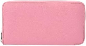 Herm&egrave;s Silkin Rose Azalee Epsom Leather Long Wallet (Bi-Fold) (Pre-Owned)