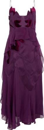 Alberta Ferretti Jurk tot op de knie - Dames - Feestkleedjes - Paars - M - Kleedjes