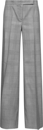 Max Mara Wijde broek - Dames - Wijde Broeken - Grijs - M - Wol - Broeken