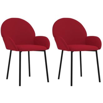 Nova Sillas De Comedor 2 Unidades Terciopelo Rojo Tinto Vidaxl