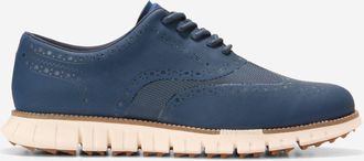 Cole Haan Mens Zer&oslash;grand Remastered No Sew Wingtip Waterproof Golf Shoes - Blue Size 10.5