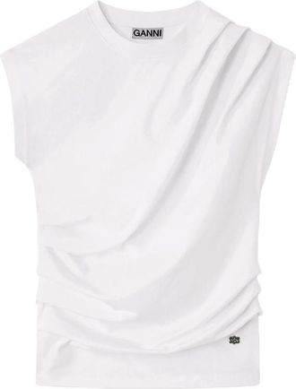 Ganni Top In Draped Jersey