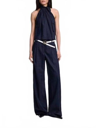 Dorothee Schumacher Modern Sophistication Pinstripe Shell Top In Blue Night
