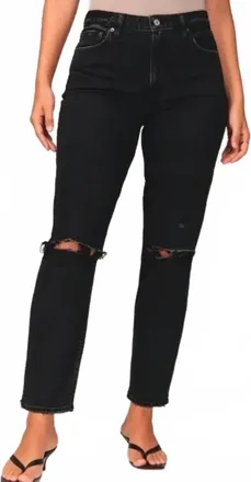 Abercrombie & Fitch Curve Love High Rise Mom Jeans In Black