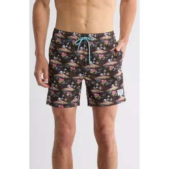 Beach Bros Volcano Clouds Swim Trunks in Black at Nordstrom Rack, Size X-Large