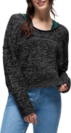 Prana Malibu Lagoon Sweater in Black Marl at Nordstrom, Size X-Large