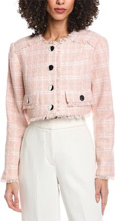 Toccin Lainey Crew Neck Cropped Tweed Jacket