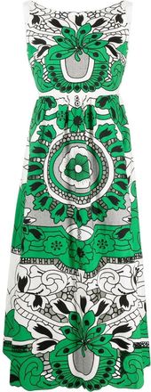 Red Valentino floral-print midi dress - women - Cotton/Polyester - 36 - White