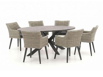 Manifesto Furniture + 15% kassakorting | Manifesto Matese/Fidenza ovaal 220cm dining tuinset 7-delig