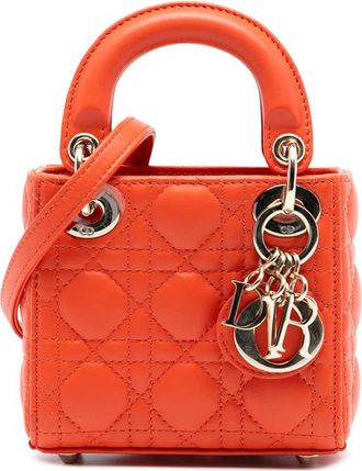Dior Pre-owned Dior Micro Lambskin Cannage Lady Dior Ladies 15-MA-0212