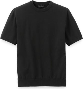 Paul Fredrick Supima Cotton Crew Neck Sweater in Black at Nordstrom, Size Xx-Large