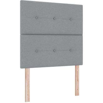 vidaXL Cama Box Spring Led Con Cabecera Gris Claro 90 X 190 Cm Tela Vidaxl