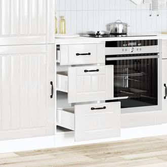Berkfield Home Kitchen Base Cabinet Lucca High Gloss White Engineered Wood