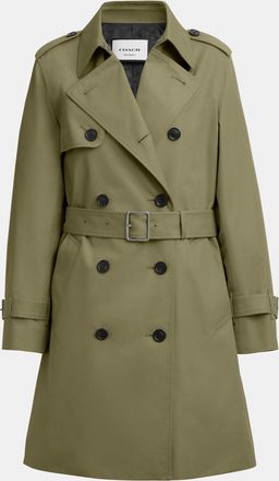 Coach Womens Mid Trench - Green - Size X-Small