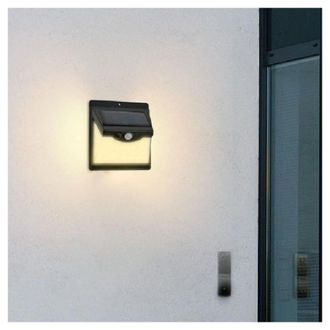 Trade Shop Trade Shop Traesio - Trade Shop - Faretto Applique Led A Parete Con Pannello Solare Luce Fredda 6500k Ip65 So-a3