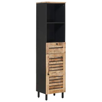vidaXL Mueble De Cuarto De Ba&ntilde;o Marr&oacute;n Y Negro 38 X 33,5 X 160 Cm Vidaxl