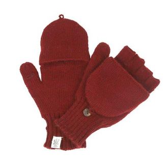 Nirvanna Designs Bryant Fingerless Gloves w/ Flap in Burgundy at Nordstrom