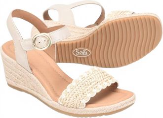 S&ouml;fft Womens Inez Wedge Sandals In Beige/latte